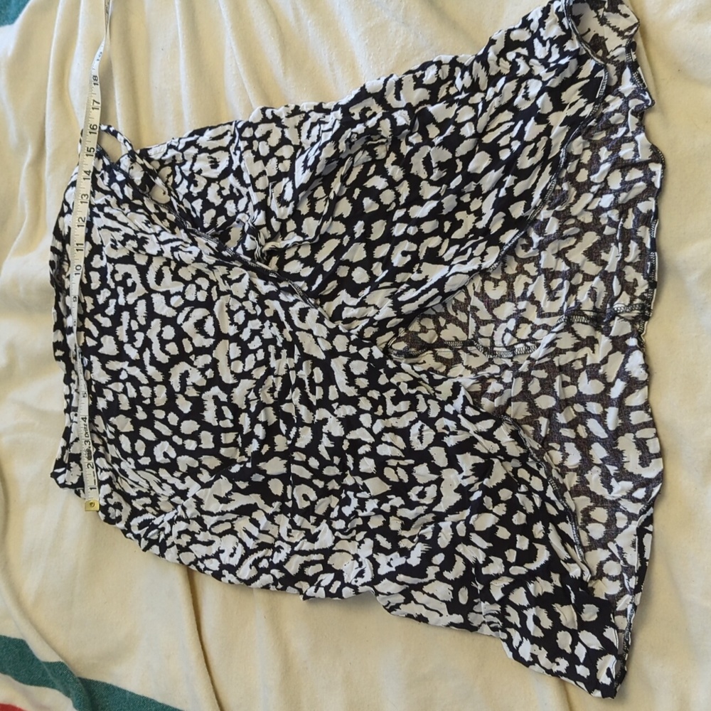 ASOS Black and white leopard print wrap skirt, size 12